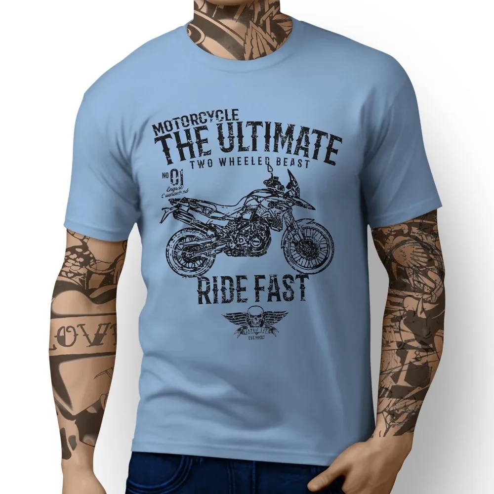 cheap Germany Motorbike F800Gs Inspired Motorcycle Art Design 2019 Creative Novelty Summer Style Cotton Design Tshirt Online