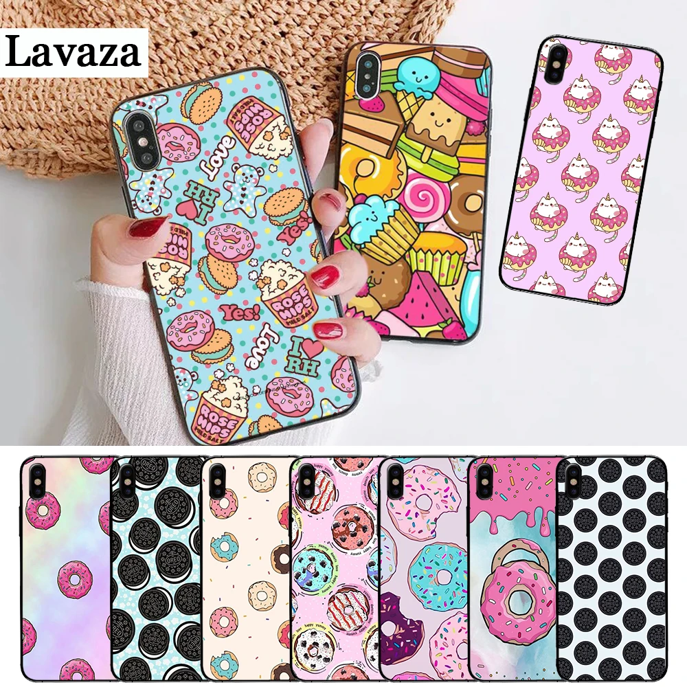 

Lavaza Donuts Cookie Biscuit Silicone Case for iPhone 5 5S 6 6S Plus 7 8 X XS Max XR