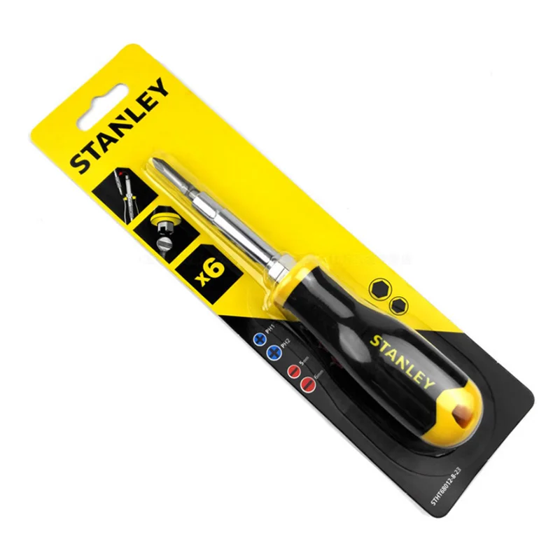 Stanley 1-piece 6 기능 멀티툴 스크루드라이버 키트, 교체용 자석 비트, 정밀 스크루드라이버 수공구 포함