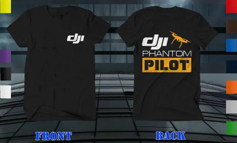 

Double Side New Popular Dji Phantom Pilot T Shirt 2019 New Design Summer Short Sleeve Men Hip Hop T Shirt Cool Tees Tops