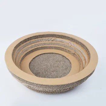 

New Fashion Corrugated Paper Cat Nest Cat Scratch Board Bowl Litter Pet Toy Corrugated Pape Mint Claw Plate