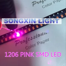 500 шт. SMD 1206(3216) Розовый светодиодный чип 20 мА DC 3 в поверхностное монтаж SMT светильник излучающий диод лампа электронные компоненты для PCB