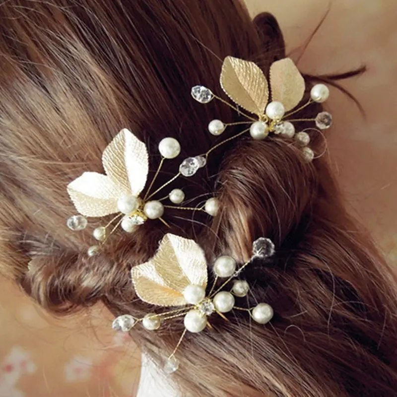Модная свадебная заколка для волос головной убор для невесты ручной работы свадебные цветочные жемчужные аксессуары для волос шпилька украшения
