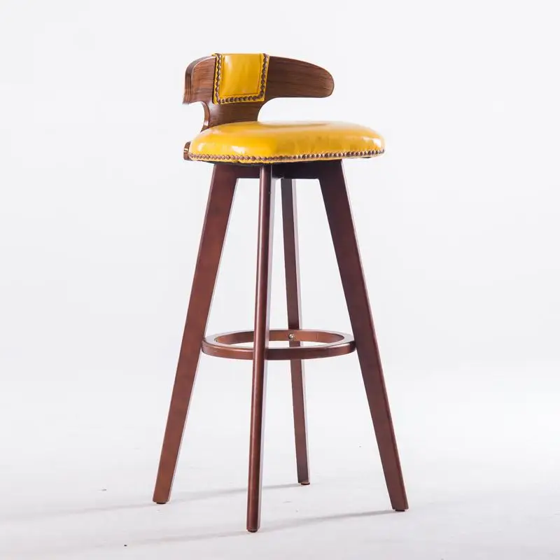Твердый деревянный барный стул креативный барный стул Европейский парадный стол стул вращающийся Ретро Барный Стул простой высокий стул - Цвет: Color 11
