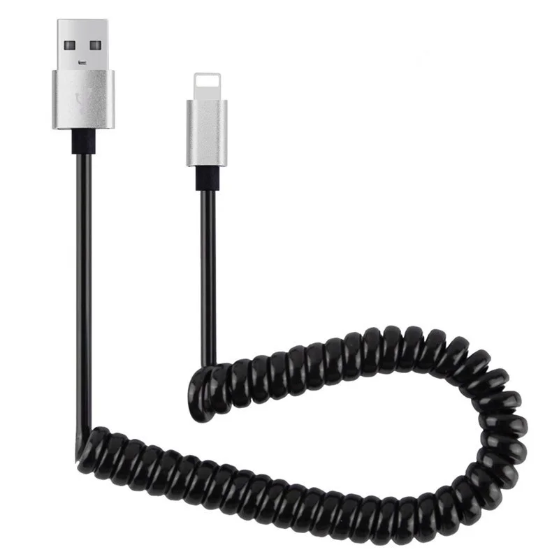 USB 2,0 до 8pin телескопический удлинитель пружинный кабель для iPhone 5 6s 7Plus 8 X ipad mini