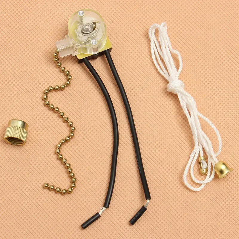 

Universal Ceiling Fan Switch Wall Lamp Light Replacement Retro Pull Chain Cord Switch Button Kit