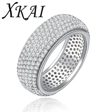 Oro Blanco de la manera plateó los anillos de compromiso cz diamond joyería de moda accesorios de boda bague anillos para mujeres regalos XKR196