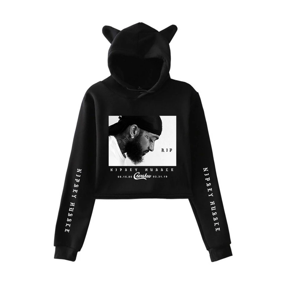 R.I.P Nipsey Hussle Crop Top Cat Ear Hooded Women Hoodie Sweatshirt Harajuku Winter Women Hoodies Exposed Pullovers Hoody 4XL R.I.P Nipsey Hussle Crop Top Cat Ear Hooded Women Hoodie Sweatshirt Harajuku Winter Women Hoodies Exposed Pullovers Hoody 4XL