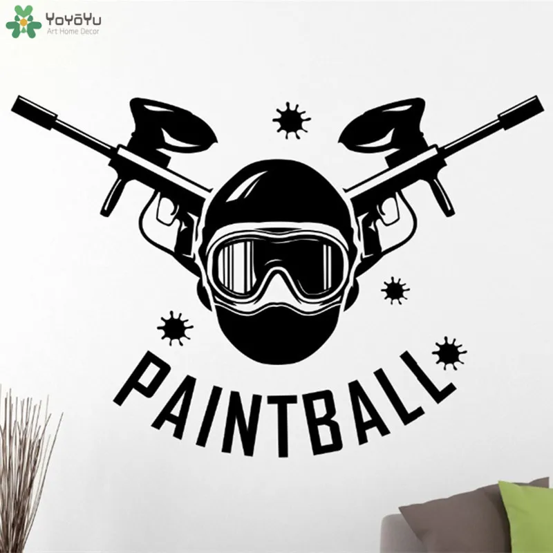 YOYOYU Wall Decal Extreme Sports Wall Stickers Paintball Sign Vinyl