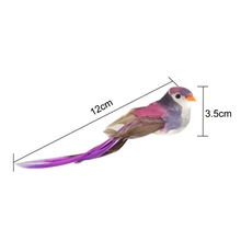 12 шт. моделирование перо Воробей Садоводство украшение птица Моделирование реквизит Птица принт с птицами украшение для двора ремесла