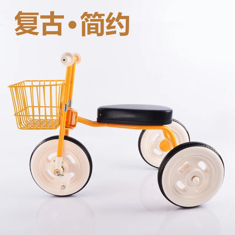 Детский трехколесный велосипед, игрушечные велосипеды, автомобиль для детей, для девочек, толстое сидение, детская коляска, трехколесный Stroller1-4years - Цвет: orange