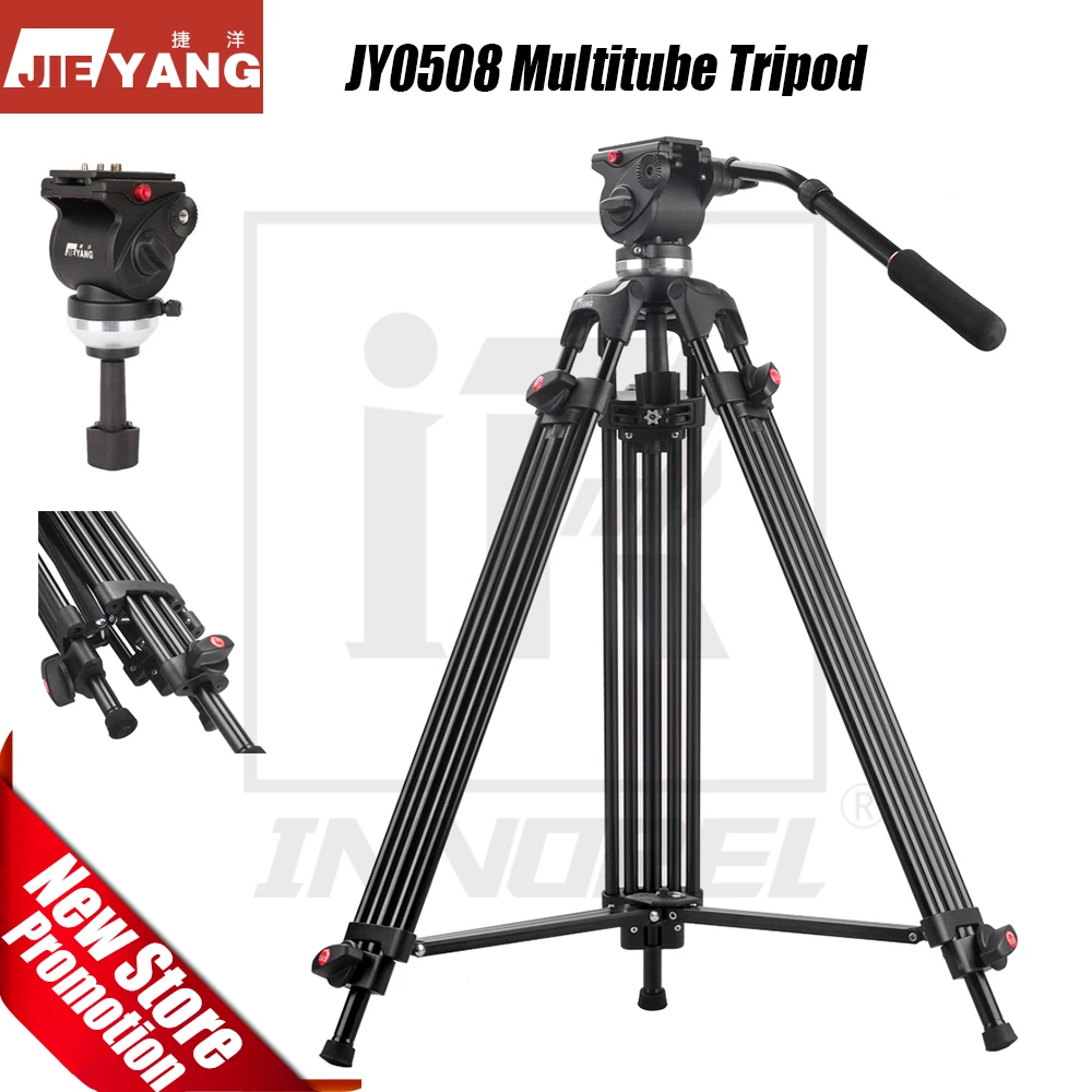 Jieyang Jy0508 Jy0508 Professional Multitube Tripod Stand Fluid Head