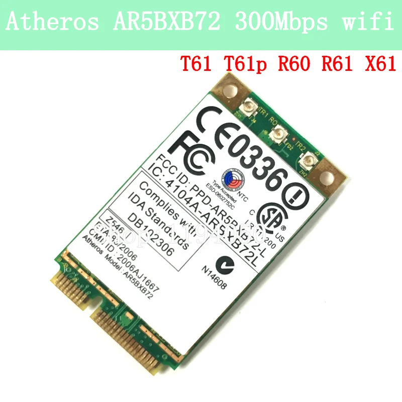 Atheros AR5BXB72 Ar5008 AR5418 802.11a/b/g/n 300 м карта pci-e IBM T60 R60 R61 T61 X61 T61P WI-FI карта WLAN