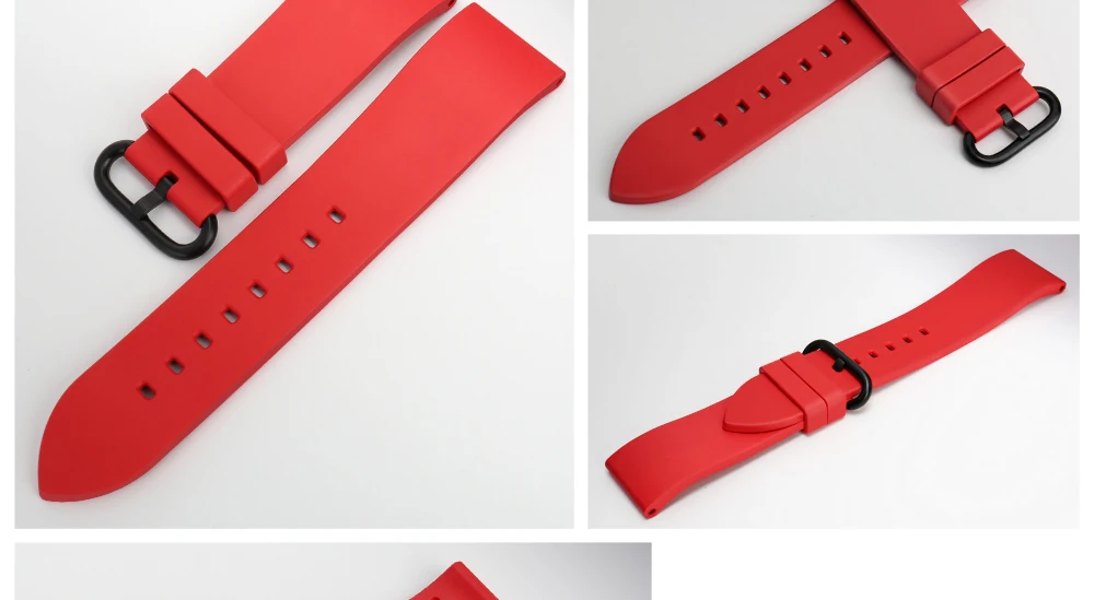 MAIKES мода красный ремешок 20 мм 22 мм 24 мм Материал: резина Ремешок для наручных часов часы аксессуары ремешок для погружения спортивные часы
