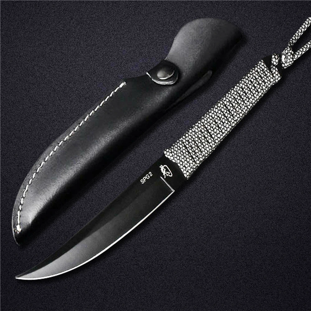 DOXA Tactical Fixed Blade Knife AUS8A Steel Sanding Drawing Blade Rope