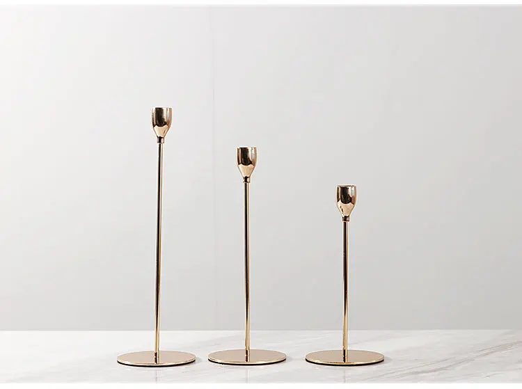 

Modern Style Gold Metal Candle Holders Wedding Decoration Bar Party Home Decor Candlestick