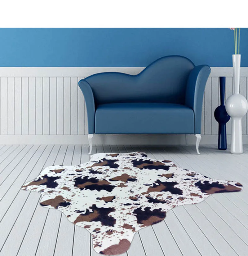 Имитация кожи животных корова Зебра-ковер декоративные ковры для гостиной спальни Противоскользящий коврик домашнее украшение tapete tapis