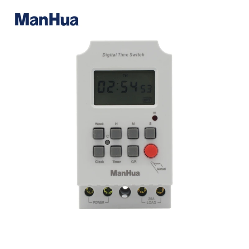 

Manhua Automatic Timer 110VAC 25A MT316S Programmable Digital Timer Switch With CE