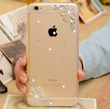 

3d Handmade Clear Bling Flower Crystal Rhinestone Diamond Pearl Case Cover For iPhone 11 Pro MAX X XS MAX XR 5S 6 6S 7 8 Plus