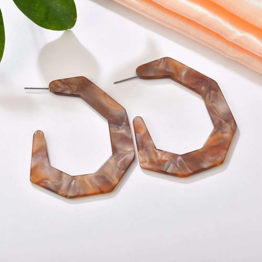 Женская Геометрическая большая открытая круглая серьга круга MESTILO эффектные