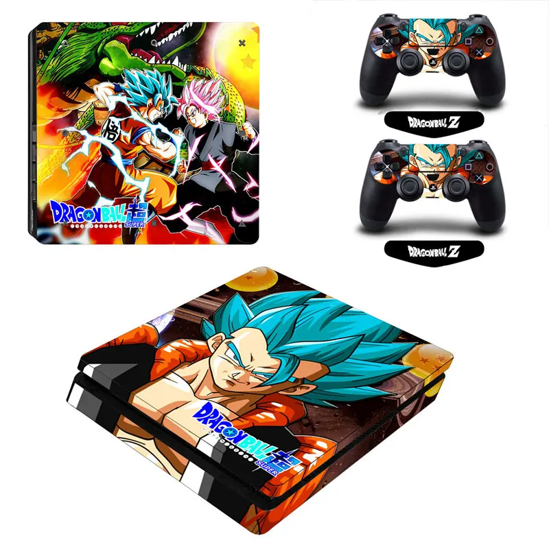 ARRKEO Dragon Ball Super Son Goku VS Vegeta виниловая наклейка PS4 Slim Skin Наклейка для playstation 4 Slim консоль и 2 контроллера - Цвет: Цвет: желтый