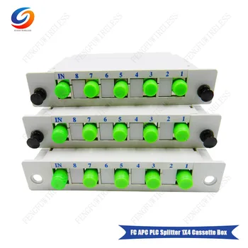 

Free shipping 10pcs/lot 1x4 fiber optic Splitter Singlemode 1*4 Optical PLC Splitter FC/APC cassette box CATV FTTH
