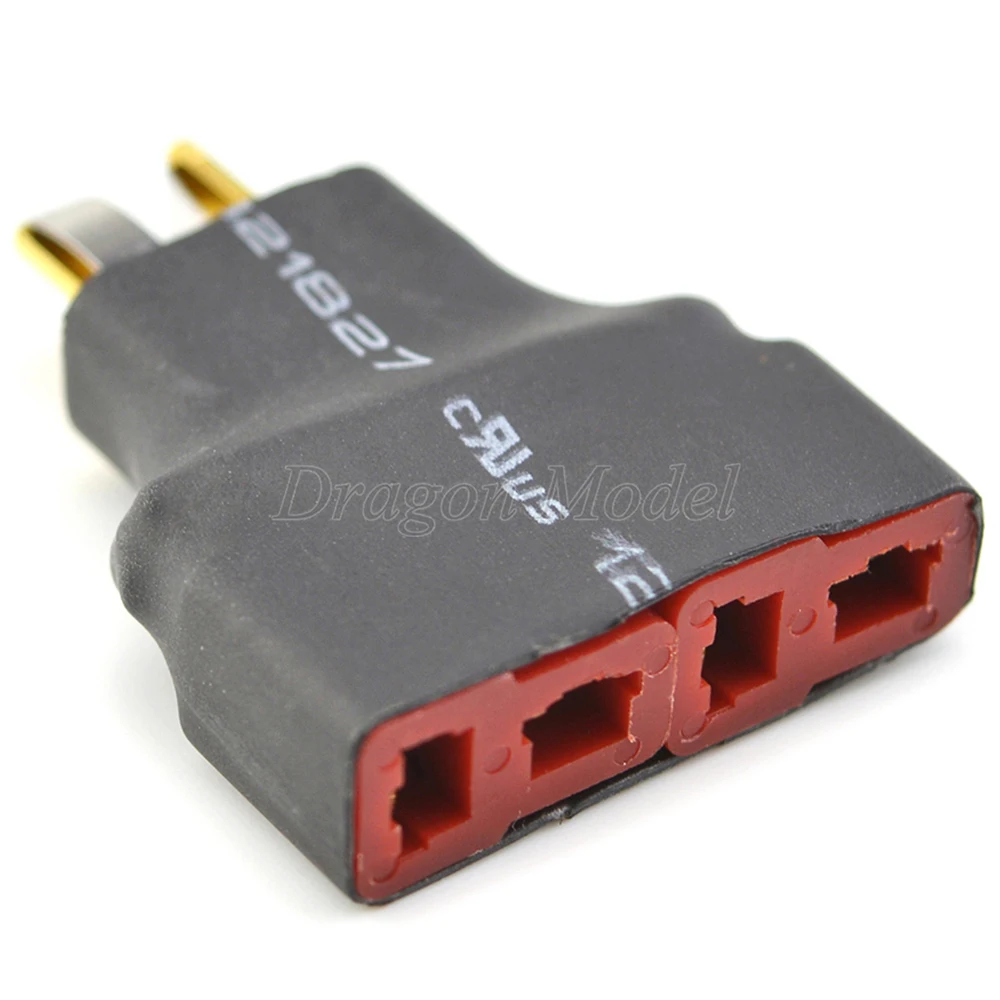 1 Male 2 Female T Plug Parallel Connector Adapter For Rc Lipo Battery