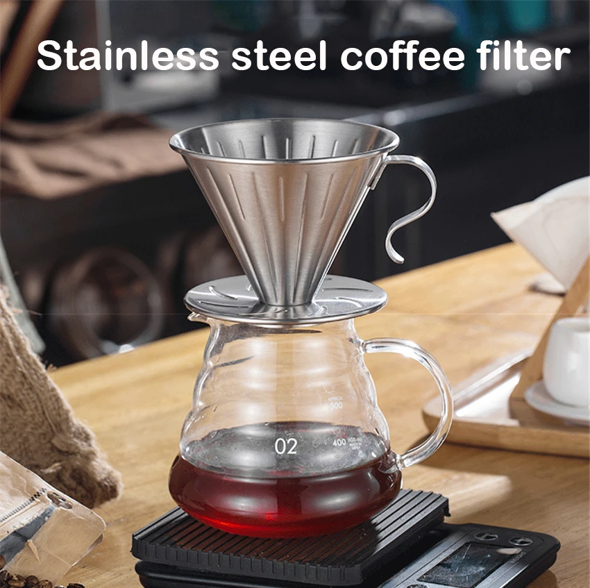 Многоразовый фильтр для кофе держатель из нержавеющей стали металлическая сетка Воронка корзины Drif фильтры для кофе капельница v60 фильтр для капельного кофе чашки