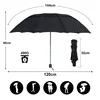 Top Quality 120cm Double Layer Dark Grid Umbrella Rain Women Men 4Folding 10Ribs Windproof Business Family Umbrella Sun Parasol ► Photo 2/6