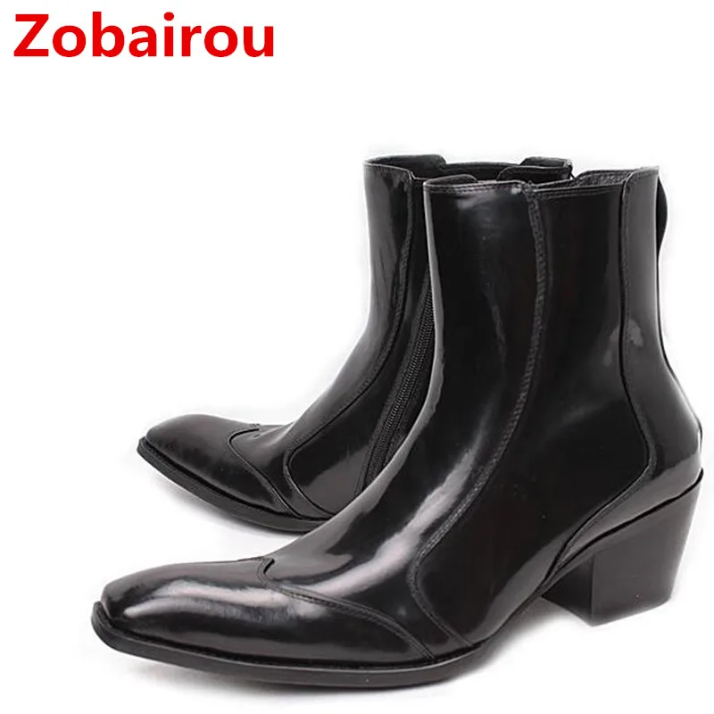 Zobairou/черный армейские ботинки; распродажа; модельные военные ботинки; Рабочая обувь со стальным носком; мужские ботинки челси с боковой молнией; botas militares