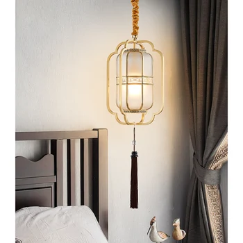 

Chinese Style Modern Pendant Ceiling Lamps Copper LED Pendant Lights Dining Room Loft Bedroom Pending Lighting Hanging Light