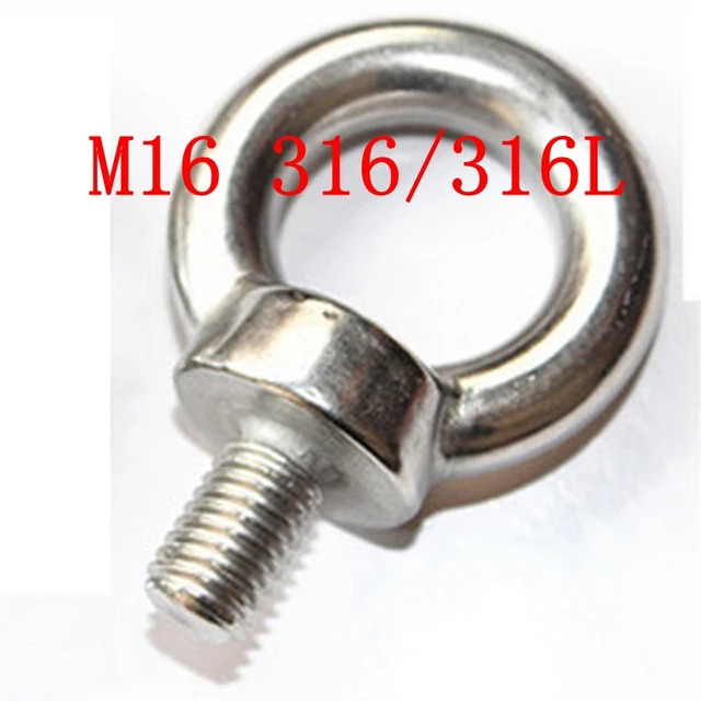 M16 AUTHENTIC 316 /316L LIFTING EYE BOLT MARINE GRADE STAINLESS STEEL