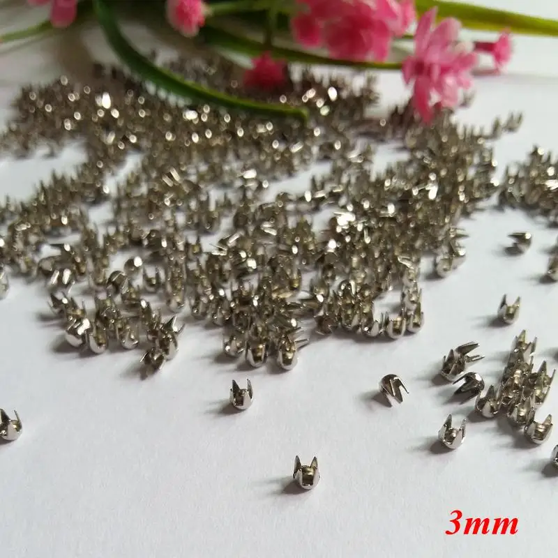 1000 шт. 3 мм Круглые Искусственные пятна в стиле панк рок|diy leather craft|spikes studsrivet spike |