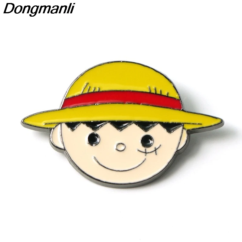 P3832 Dongmanli Anime ONE PIECE Metal Enamel Brooches and Pins