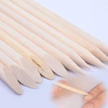 100pcs Nail Art Double Sided Orange Wooden Stick Sticks Cuticle Pusher Remover For Nail Care Manicure Useful Tools pink plastic useful nail cuticle pusher stick spoon for sticker manicure accessory salon care tools nc370x5