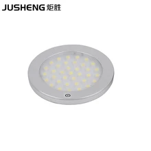 10pcs/lot New 12V 3W Round LED Flat Under Cabinet Lights Touch On/Off lamps for Furniture Showcase Light DC12V
