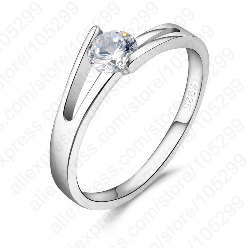 

Newest Design 3Size 925 Sterling Silver Clear Cubic Zircon High Quality Wedding Woman Fashion Ring Gift With Box