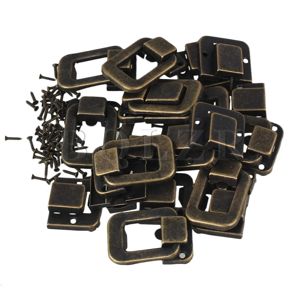 BQLZR Iron Vintage Box Suitcase Catch Lock Hook Latch 42x33mm Set of 10