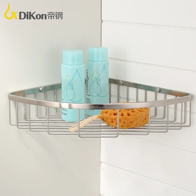 Dikon Single Corner Angle Basket Shelves Gl16 Bathroom Shelf Dikon Single Corner Angle Basket Shelves Gl16 Bathroom Shelf 304 Stainless Steel Brushed Surface