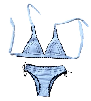 

Free shipping Contrast Color Halter String Bikini Set 4F4619