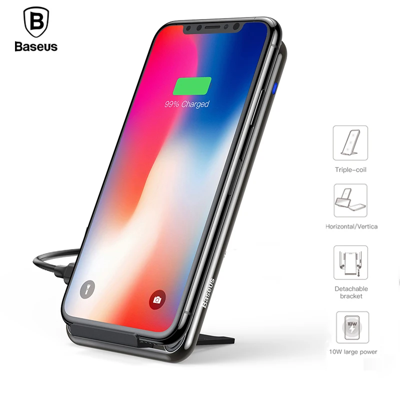 Baseus 10W 2/3-Coils Qi Wireless Charger For iPhone Xs Max Xr X 8 Samsung S9 S8 Fast Wireless Charging Pad Docking Dock Station Baseus 10W 2/3-Coils Qi Wireless Charger For iPhone Xs Max Xr X 8 Samsung S9 S8 Fast Wireless Charging Pad Docking Dock Station