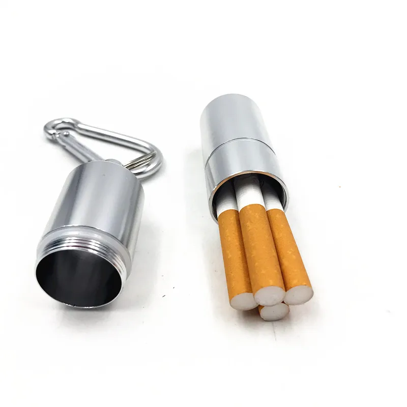 Портативный мини портсигар из алюминиевого сплава с брелком для хранения