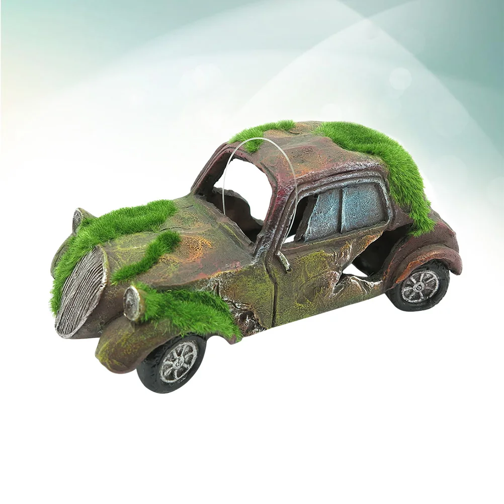 1PC Moss Decorative Safe Non-Toxic Imitation Old Car Ornament Fish Tank Decoration Aquarium Ornament Decoration