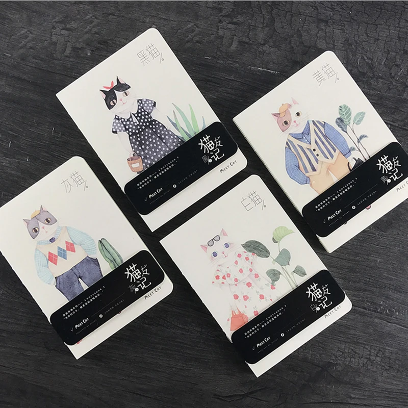 

1 X Creative Cat Friends Notebook Diary Book DIY scratch notebook novelty kids stationery school supplies Gift Stationery