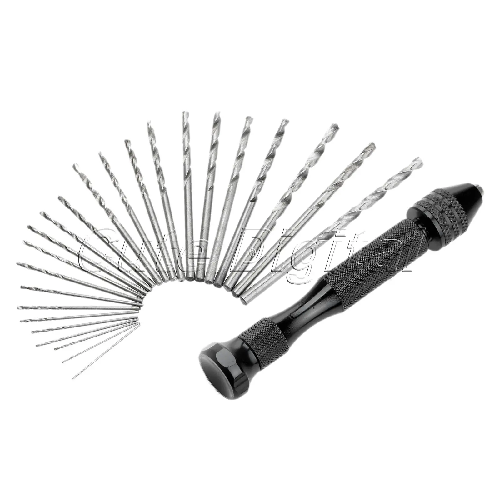 0.3 3.4mm Mini Micro Aluminum Hand Drill With Keyless Chuck + 150pcs Hss Twist Drill Bits Set