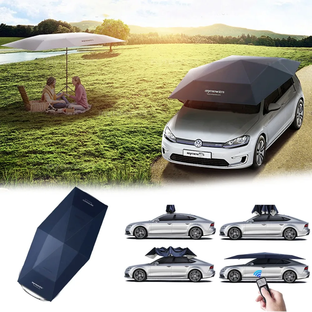 

4.5M Folding Waterproof Full Automatic Car Cover Umbrella Car Sun Shade UV Roof Cover Tent Umbrella Protection Remote Control