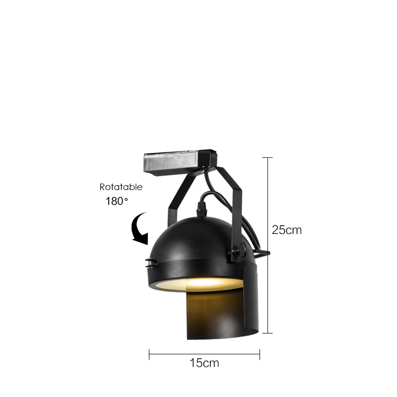 Лофт промышленная шляпа/Кепка в форме потолочного светильника трек-светильник s Бар одежда ретро трек-лампа винтажный поглощающий купольный светильник Светодиодный точечный светильник - Испускаемый цвет: track 1 light