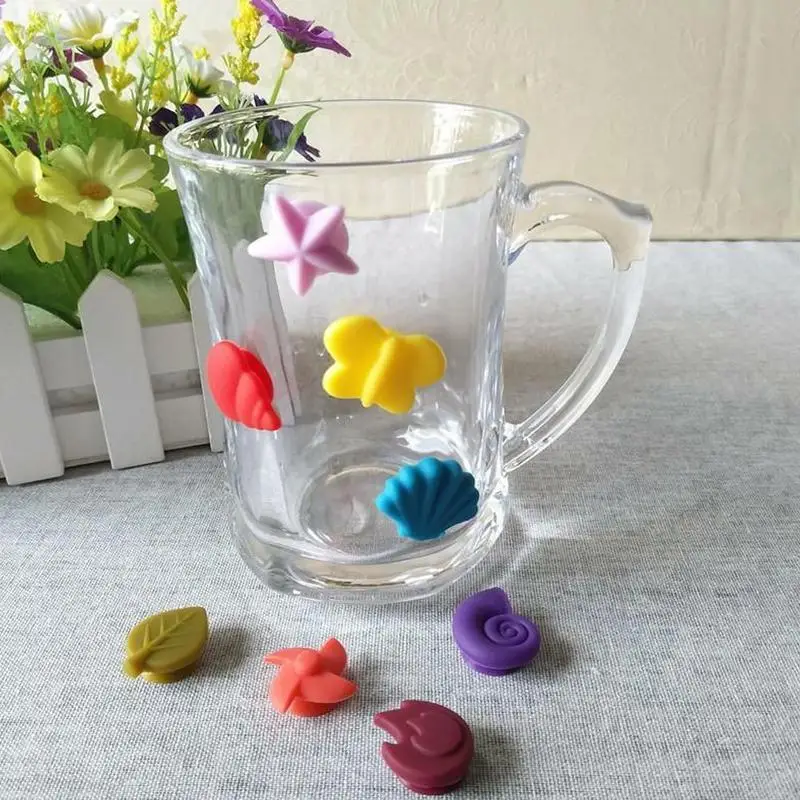 

Silicone Bottle Labels Wine Glass Marker Party Cup Tags Mug Recognizer Creative Wine Glass Marker Wedding Bar Accessories