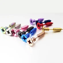 2 шт. черный розовое золото 316L нержавеющая сталь серьги-гвоздики серьги с винтовой застежкой панк для мужчин и женщин панк пирсинг ювелирные изделия