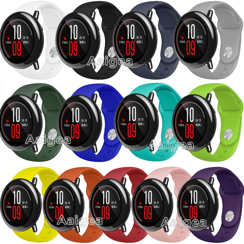 

Soft Silicone Watch Strap Band For Xiaomi Huami Amazfit Pace Smart Watch Replacement Colorful Bracelet Wrist band straps 22mm